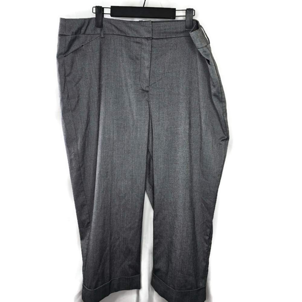 Chico's Micro Herringbone Gray Crop Pants Size 3  XL/16